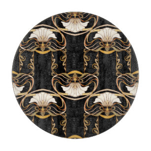 Art Nouveau: Gold Black Schneidebrett