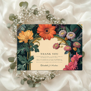 Art Nouveau Gold Frame Wedding Dankeskarte