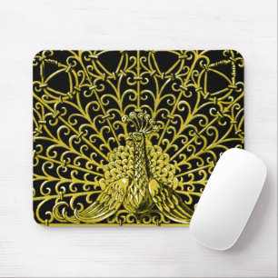 Art Nouveau Gold Peacock Mousepad