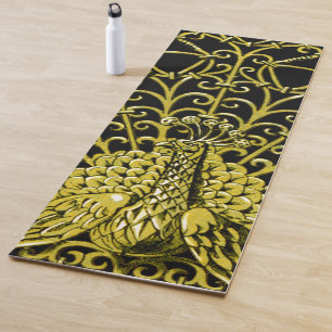 Art Nouveau Gold Peacock Yogamatte
