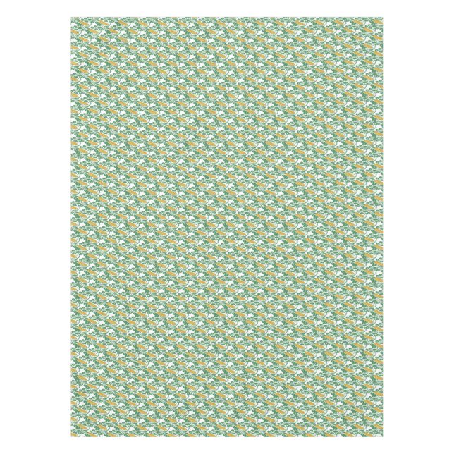 Art Nouveau Green Buttercup Blumentapete Tischdecke (Vorderseite)