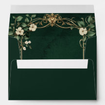 Art Nouveau Grün und Gold Florale königliche Hochz