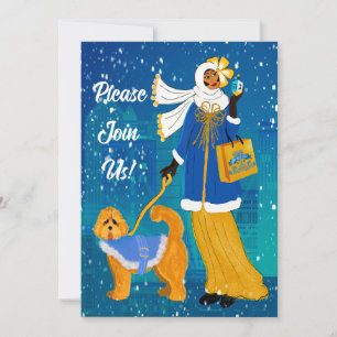 Art Nouveau Hanukkah Einladung Flat Holiday Card