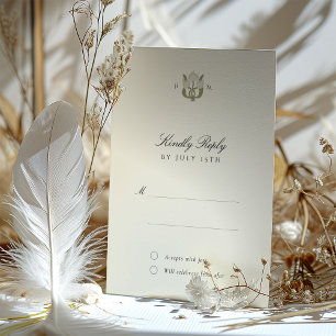 Art Nouveau Harmony Wedding RSVP Card Einladung