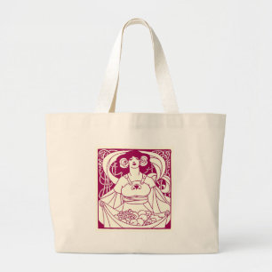 Art Nouveau Harvest Lady Jumbo Stoffbeutel