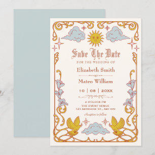Art nouveau Himmelskörper Save The Date