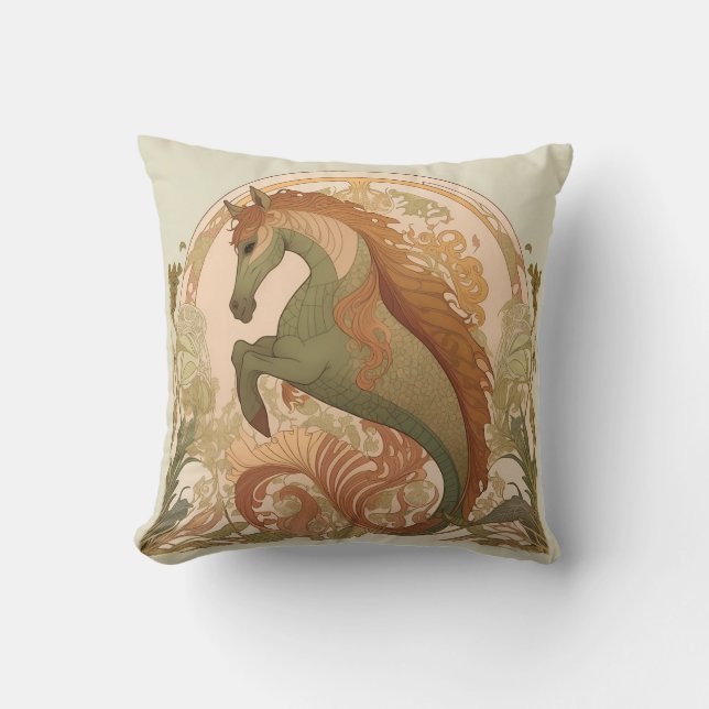 Art Nouveau - Hippocampus Kissen (Vorderseite)