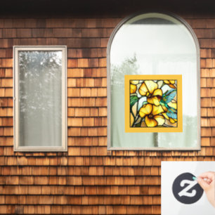 Art Nouveau Hummingbird Garden Imitate Gewebtes Gl Fensteraufkleber