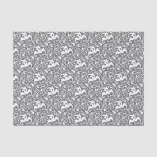 Art Nouveau Ikat - Grau / Grau und Weiß Seidenpapier