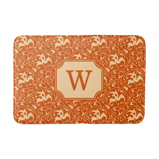 Art Nouveau Ikat - Mandarin Orange Badematte (Vorderseite)