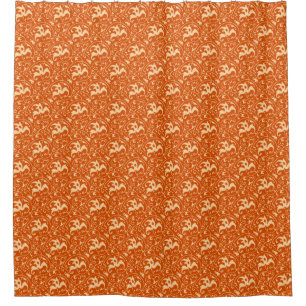 Art Nouveau Ikat - Mandarin Orange Duschvorhang