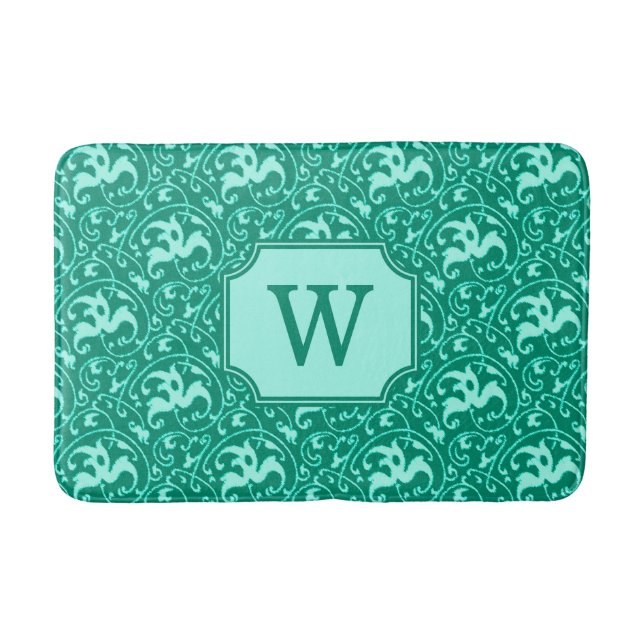Art Nouveau Ikat - Türkis und Aqua Badematte (Vorderseite)