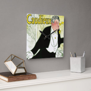 Art Nouveau im Stil der Zeit, Caudieux von Toulous Quadratische Wanduhr