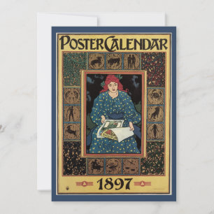 Art Nouveau im Vintage-Stil, Frau liest Astrologie