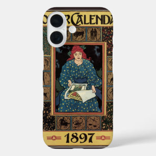 Art Nouveau im Vintage-Stil, Frau liest Astrologie iPhone 16 Hülle