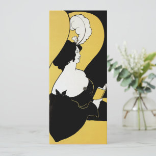 Art Nouveau im Vintage-Stil, Frau liest ein gelbes