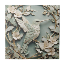 Art Nouveau Imitats Relief Hummingbird Bird Minze