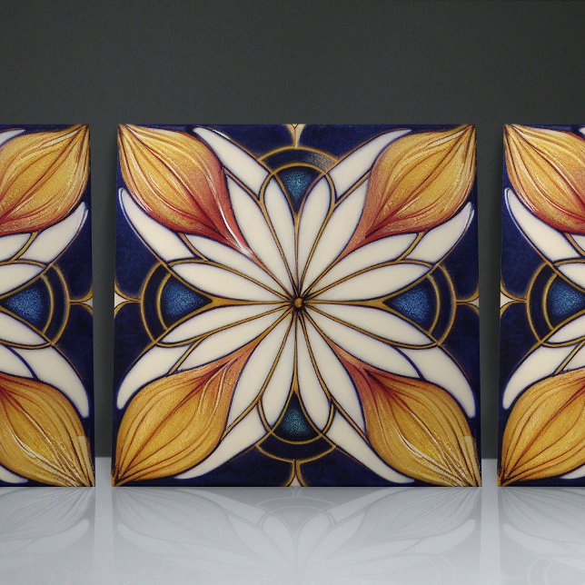 Art Nouveau Inspiriert Classic Floral Geometric Fliese (Von Creator hochgeladen)