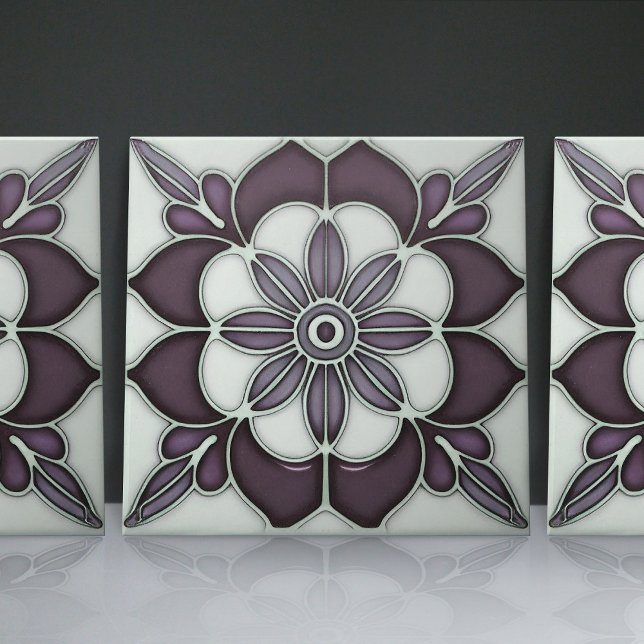 Art Nouveau Inspiriert Classic Floral Geometric Fliese (Von Creator hochgeladen)