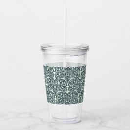 Art Nouveau inspirierte Blumen Clear Tumbler - Grü Acryltrinkbecher