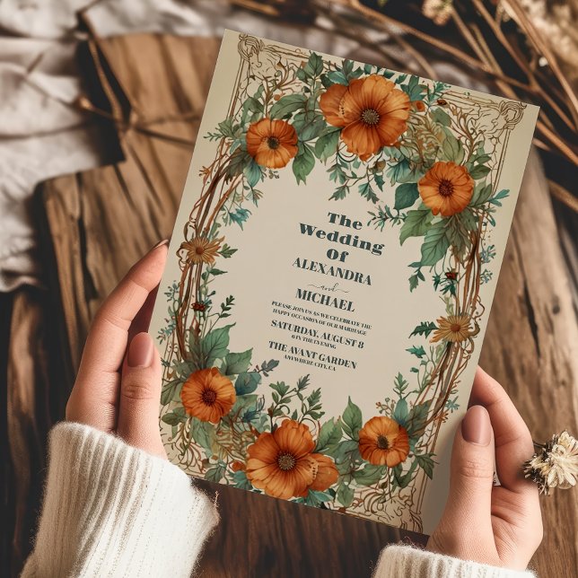 Art Nouveau Inspirierte Blumenfeier Einladung (Von Creator hochgeladen)