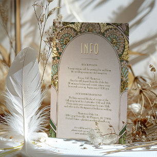 Art Nouveau Inspirierte Hochzeitsausweis Folien Feiertagspostkarte