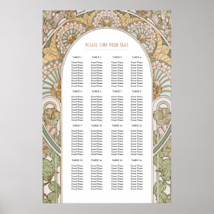 Art Nouveau Inspirierte Hochzeitssattelkarte Poster