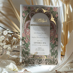 Art Nouveau Inspirierte islamische Hochzeitgolden  Folieneinladung