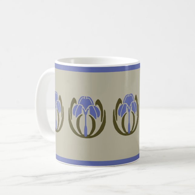 Art Nouveau Iris Kaffeetasse (Vorderseite Links)