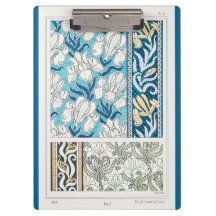 Art Nouveau Iris lila blühende Textilkunst Blau