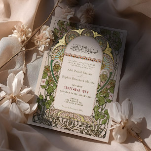 Art Nouveau Islamic Wedding Gold Akzente Folieneinladung