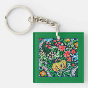 Art Nouveau Jakobsfloral, Emerald Green Schlüsselanhänger