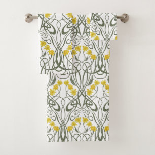 Art Nouveau Jaunes Jonquilles et Tiges Blanches