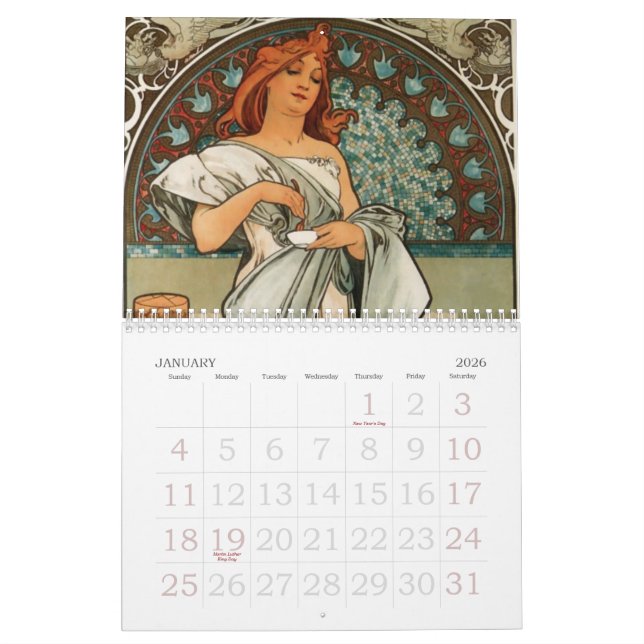 Art Nouveau Kalender (Jan 2026)