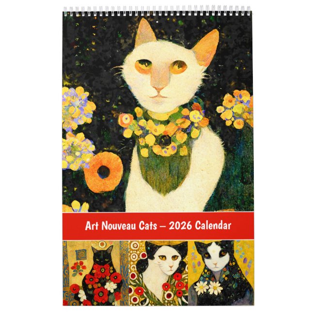 Art Nouveau Katzen – 2026 Kalender   (Titelbild)