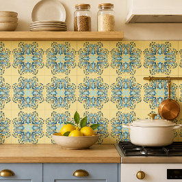 Art Nouveau Keramikfliese mit floralem Muster in s