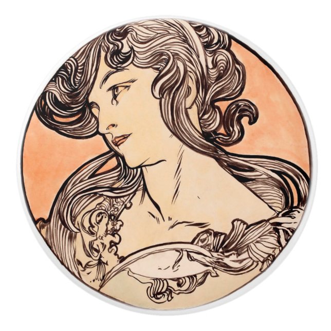 Art Nouveau Keramikknauf (Vorderseite)
