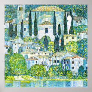 Art Nouveau-Kirche in Cassone von Gustav Klimt Poster
