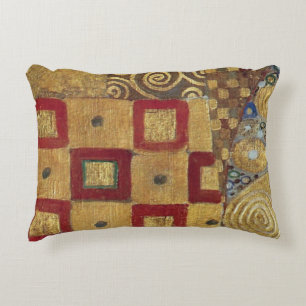 Art Nouveau Klimt - Gold, Rot, Altgold, Silber Dekokissen