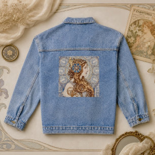 Art Nouveau Königinnenporträt Jeansjacke