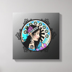 Art Nouveau Kreisbild Samariterin Leinwanddruck