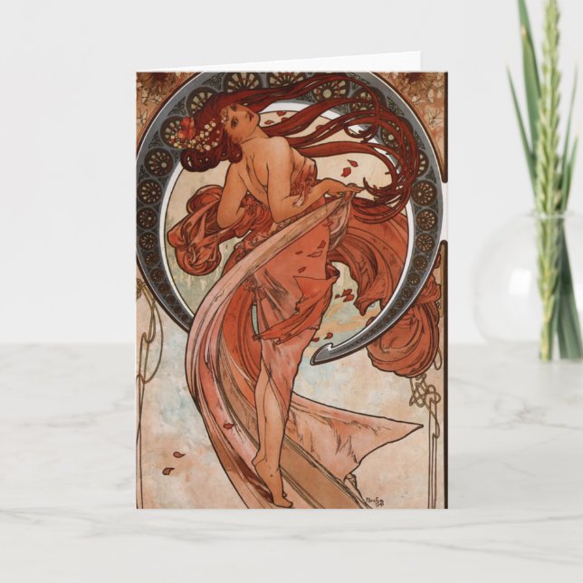 Art Nouveau la carte de voeux de danse (Devant)