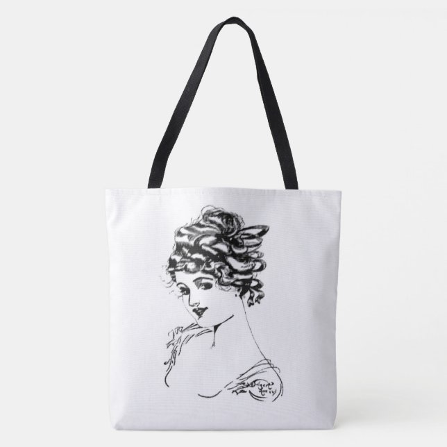 Art Nouveau Lady Fine Art Fabric Bag Tasche (Vorderseite)
