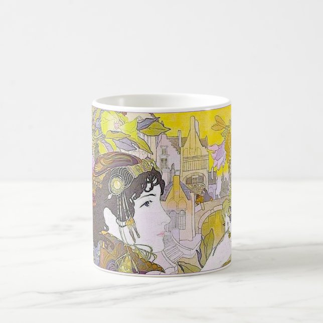 Art Nouveau Lady Kaffeetasse (Mittel)