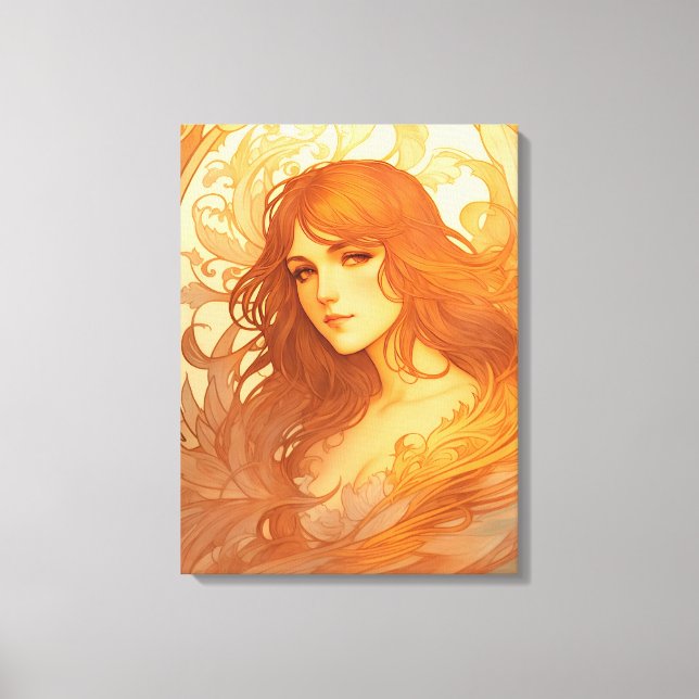 Art Nouveau Lady Leinwanddruck (Vorderseite)