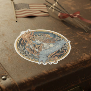 Art Nouveau Lady Liberty USA 250 Motiv ID1303 Aufkleber