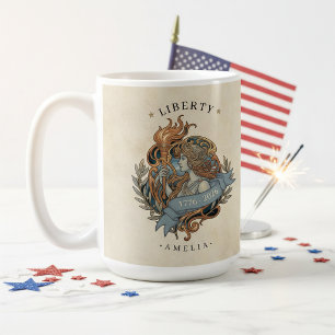 Art Nouveau Lady Liberty USA 250 Motiv ID1303 Kaffeetasse