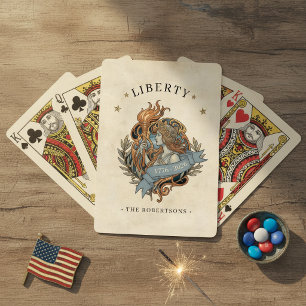 Art Nouveau Lady Liberty USA 250 Motive ID1303 Spielkarten