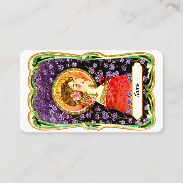 Art Nouveau Lady Visitenkarte (Vorderseite)