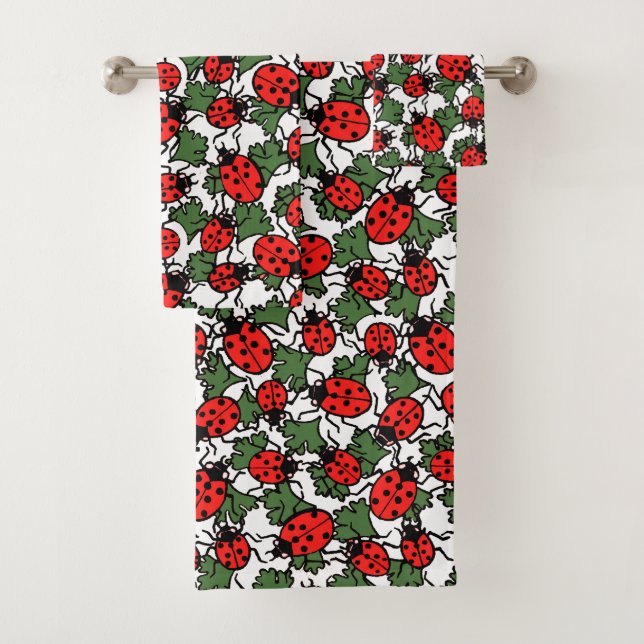 Art Nouveau Ladybug Insektenmuster Badhandtuch Set (Insitu)